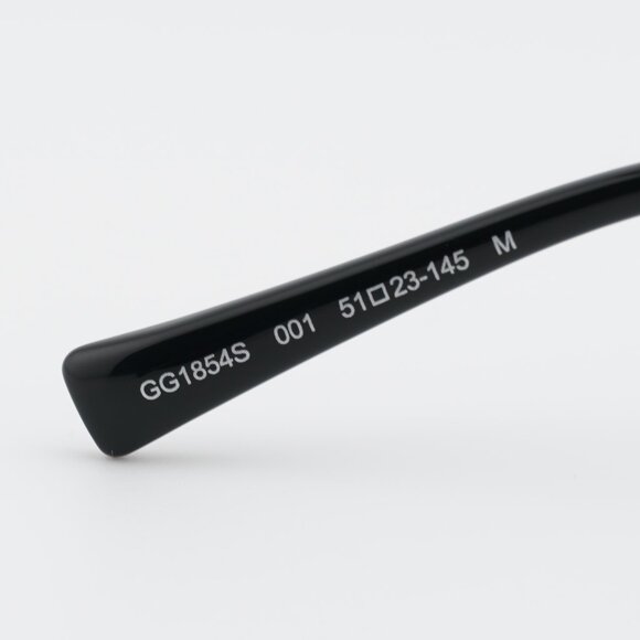 Gucci GG1854S 001 Sunglasses Ruthenium with GG Pattern Oval Frame, Grey Lenses - Picture 6 of 10